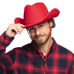 Červený rodeo kovbojský klobúk